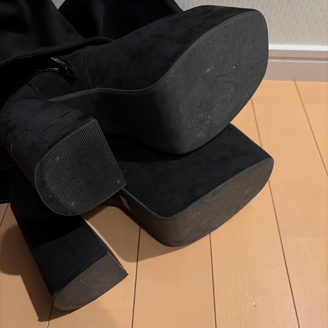 美品★完売品★EMODA ルーズフレアカバーフィットブーツ★あのちゃん着用