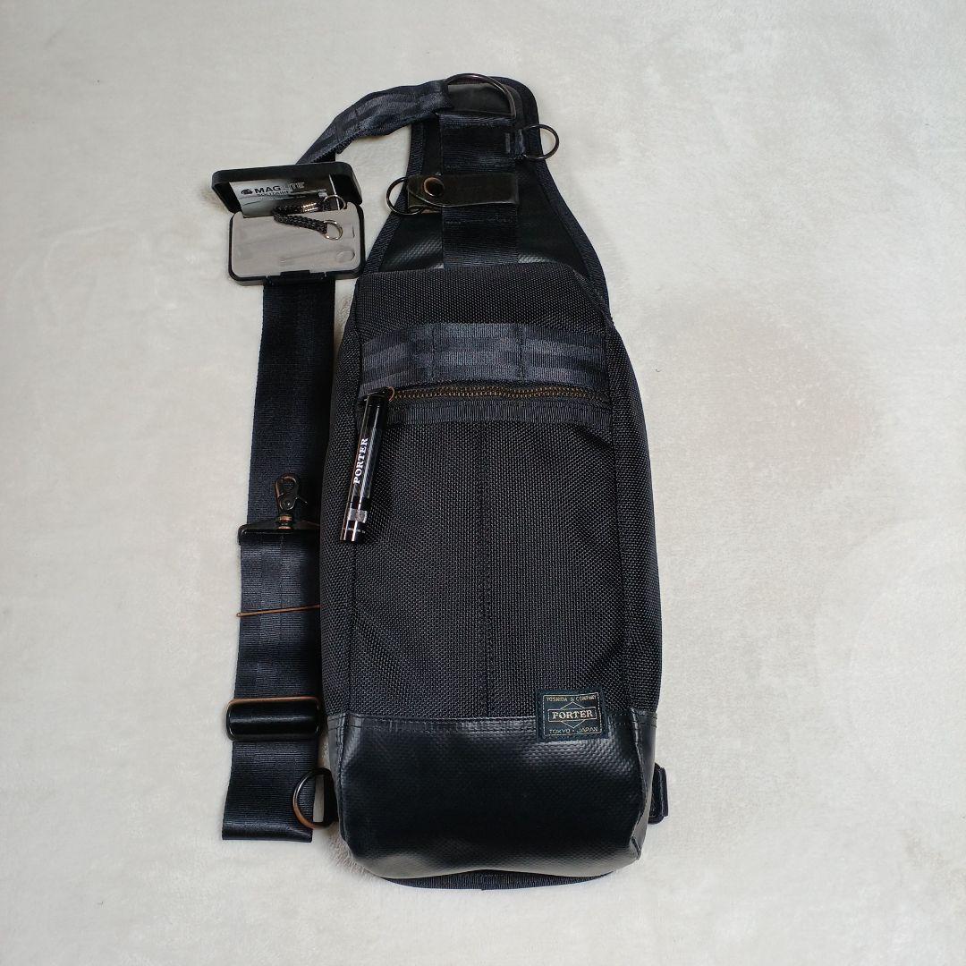 ten10 ポーター　HEATヒート ボディ、スリングバッグ 　黒