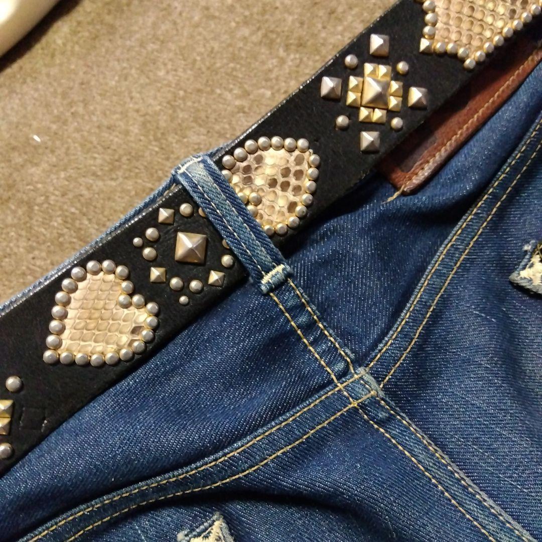 ROEN ロエン パイソン レザースタッズベルト