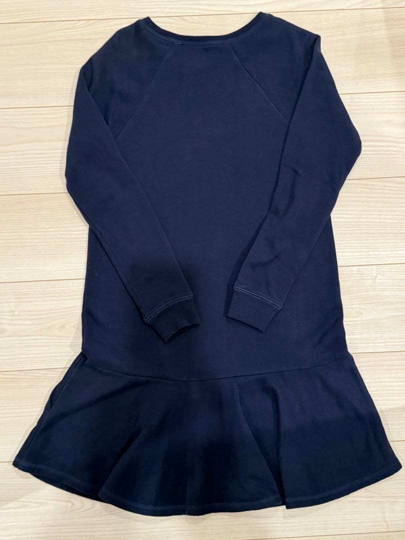 【未使用】ラルフローレン　ポロベア　長袖ワンピース　ネイビー　160cm 裏起毛