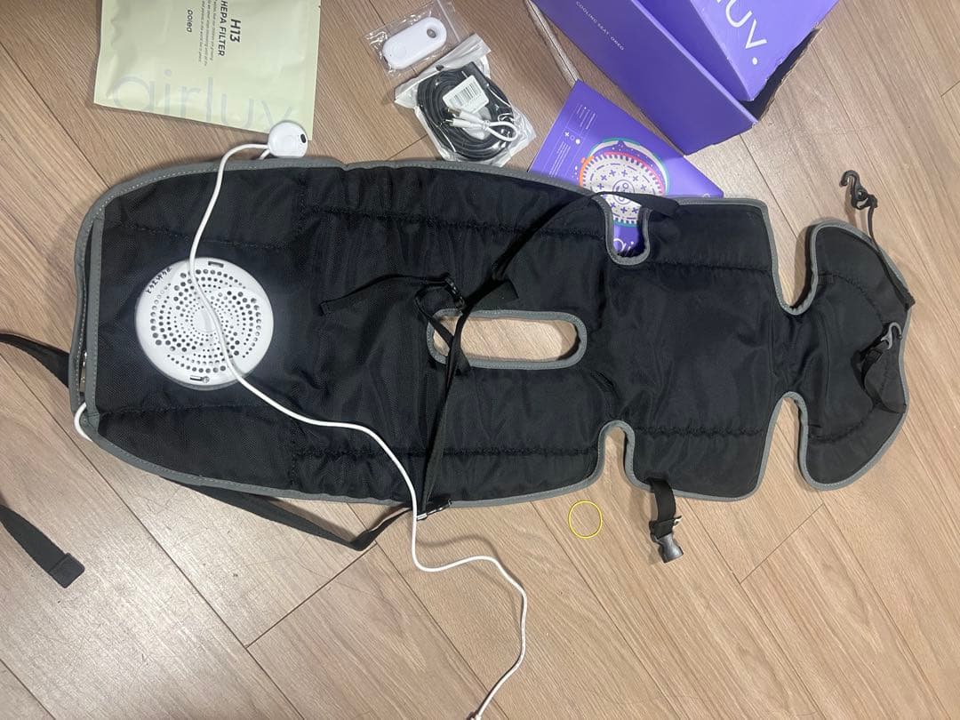 airluv エアリューブ ベビーキャリア グレー　OREO スペアファン2個付