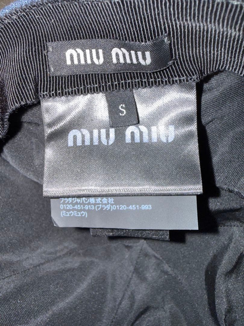 miu miu デニム ベースボールキャップ