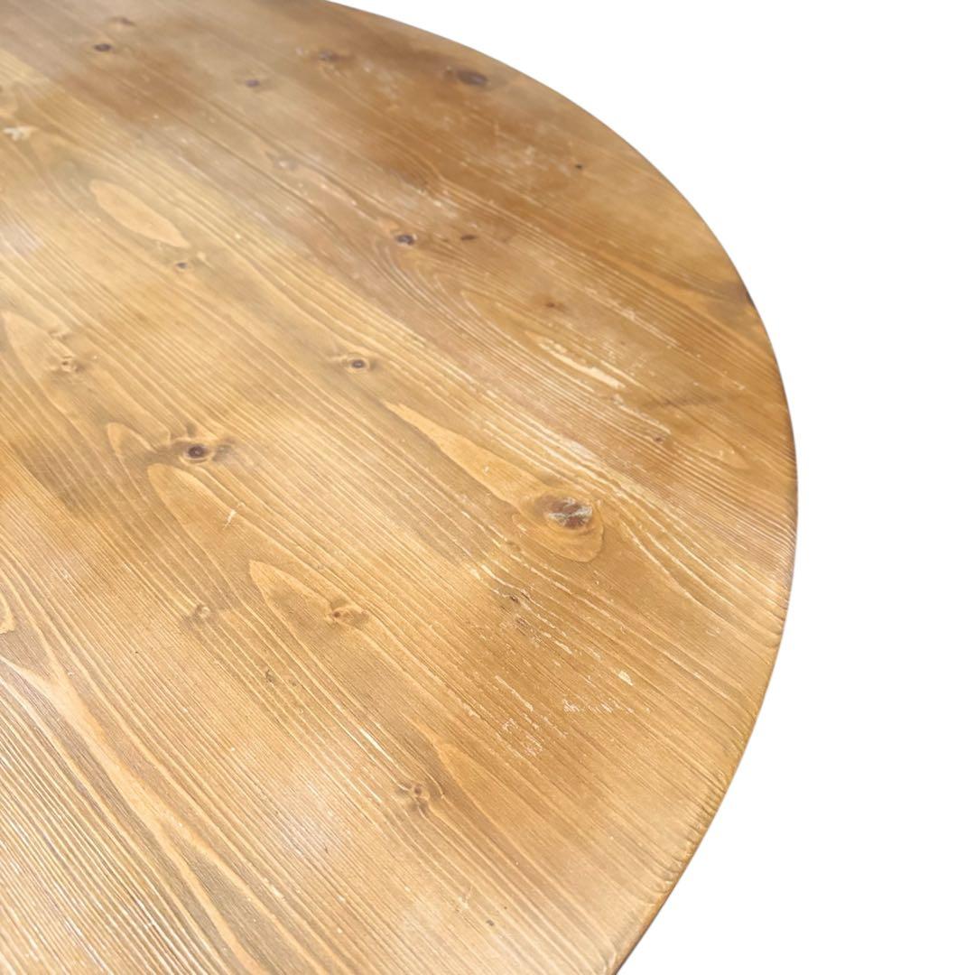 HR811 リアルシャビー　木目ワイルド　レトロな円卓　90cm ちゃぶ台