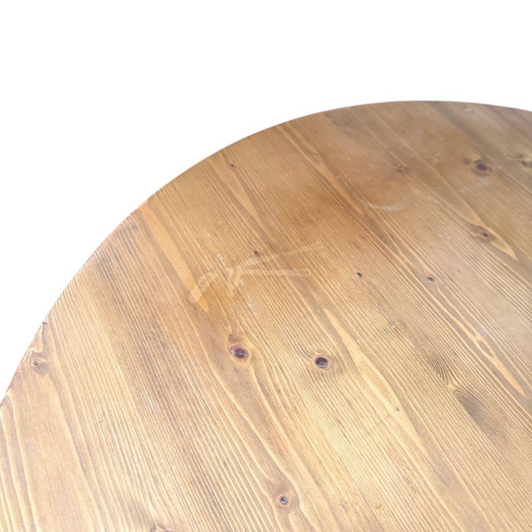 HR811 リアルシャビー　木目ワイルド　レトロな円卓　90cm ちゃぶ台