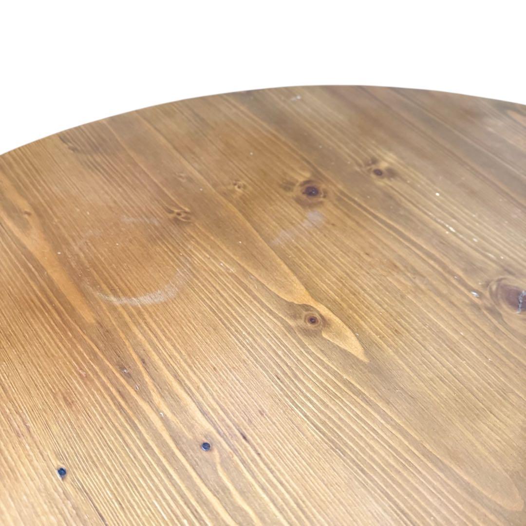 HR811 リアルシャビー　木目ワイルド　レトロな円卓　90cm ちゃぶ台