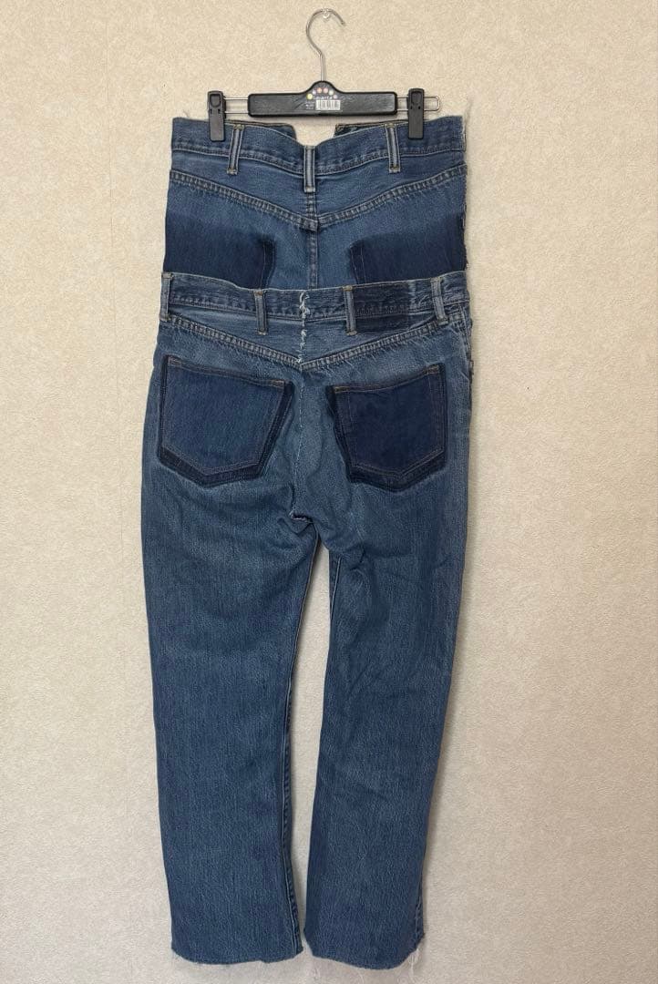 QUIITO ダブルウエストデニムパンツ