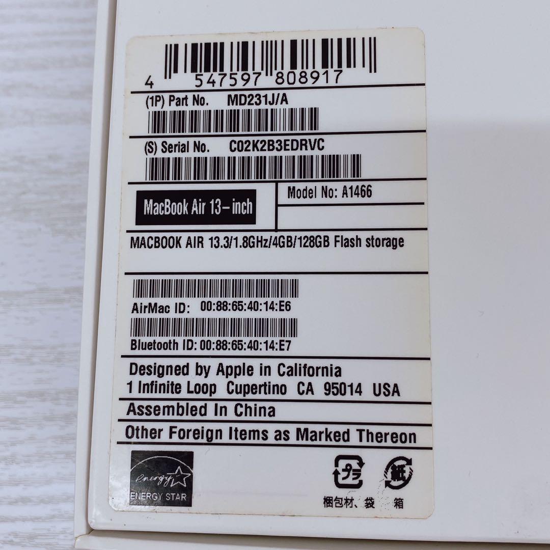 MacBookAir 4GB 128GB MD231J/A 13インチ