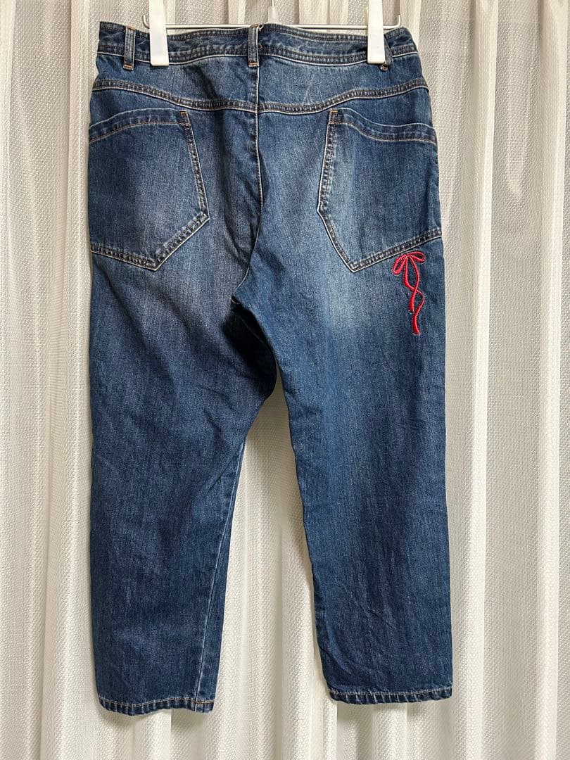 フランシュリッペ　FL5 デニム　ジーンズ　ねこ刺繍　ブルー