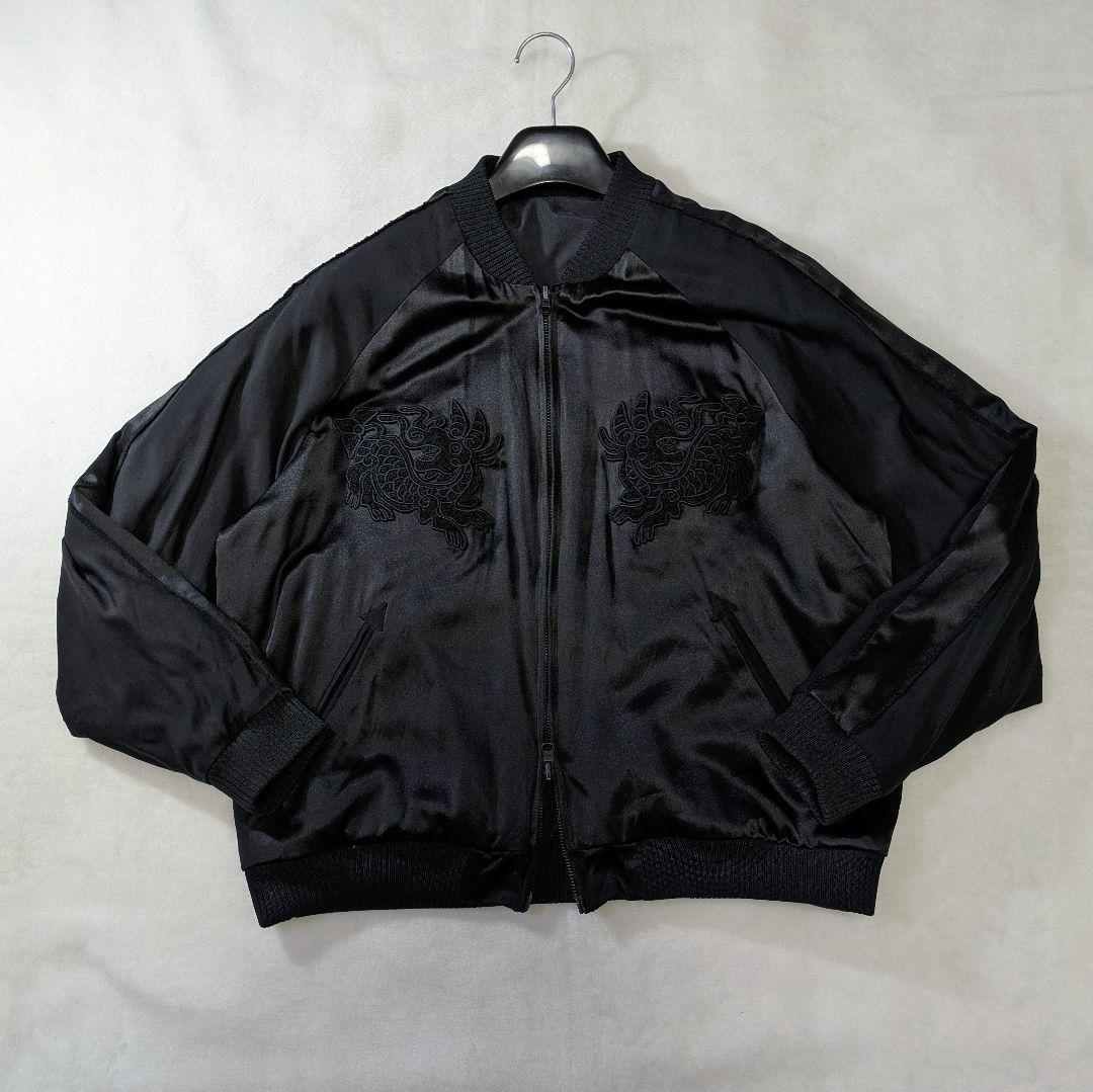 MASU リバーシブル　スカジャン ma-1　シルク100％　ブラック