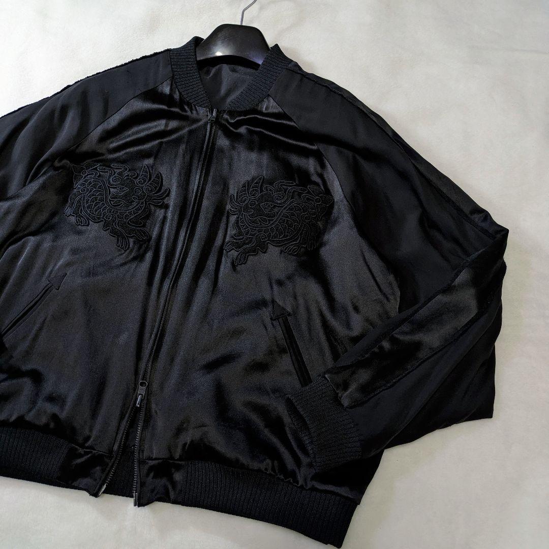 MASU リバーシブル　スカジャン ma-1　シルク100％　ブラック