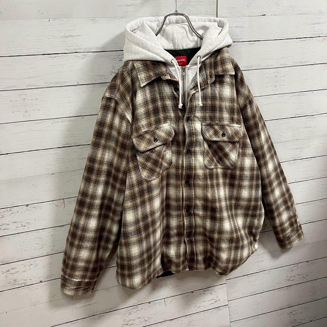 1【人気Lサイズ】シュプリーム☆刺繍ビッグロゴ キルティングジャケット☆7385