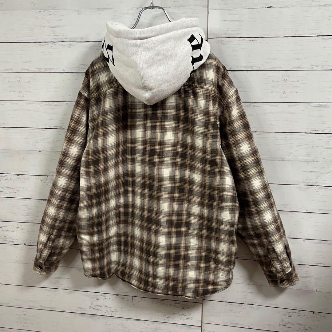 1【人気Lサイズ】シュプリーム☆刺繍ビッグロゴ キルティングジャケット☆7385