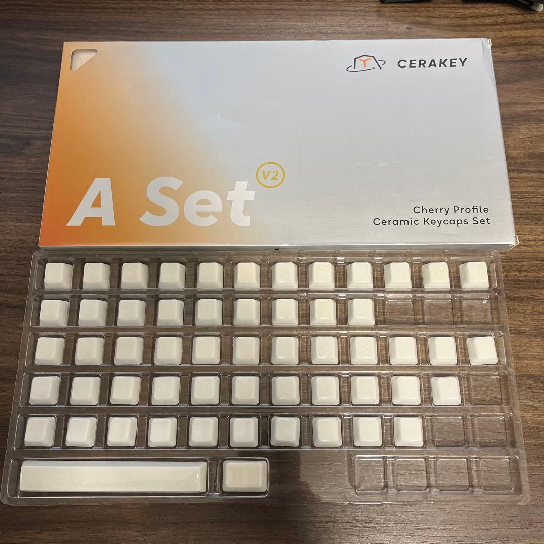 cerakey v2 A-set WhiteCrazedキーキャップ