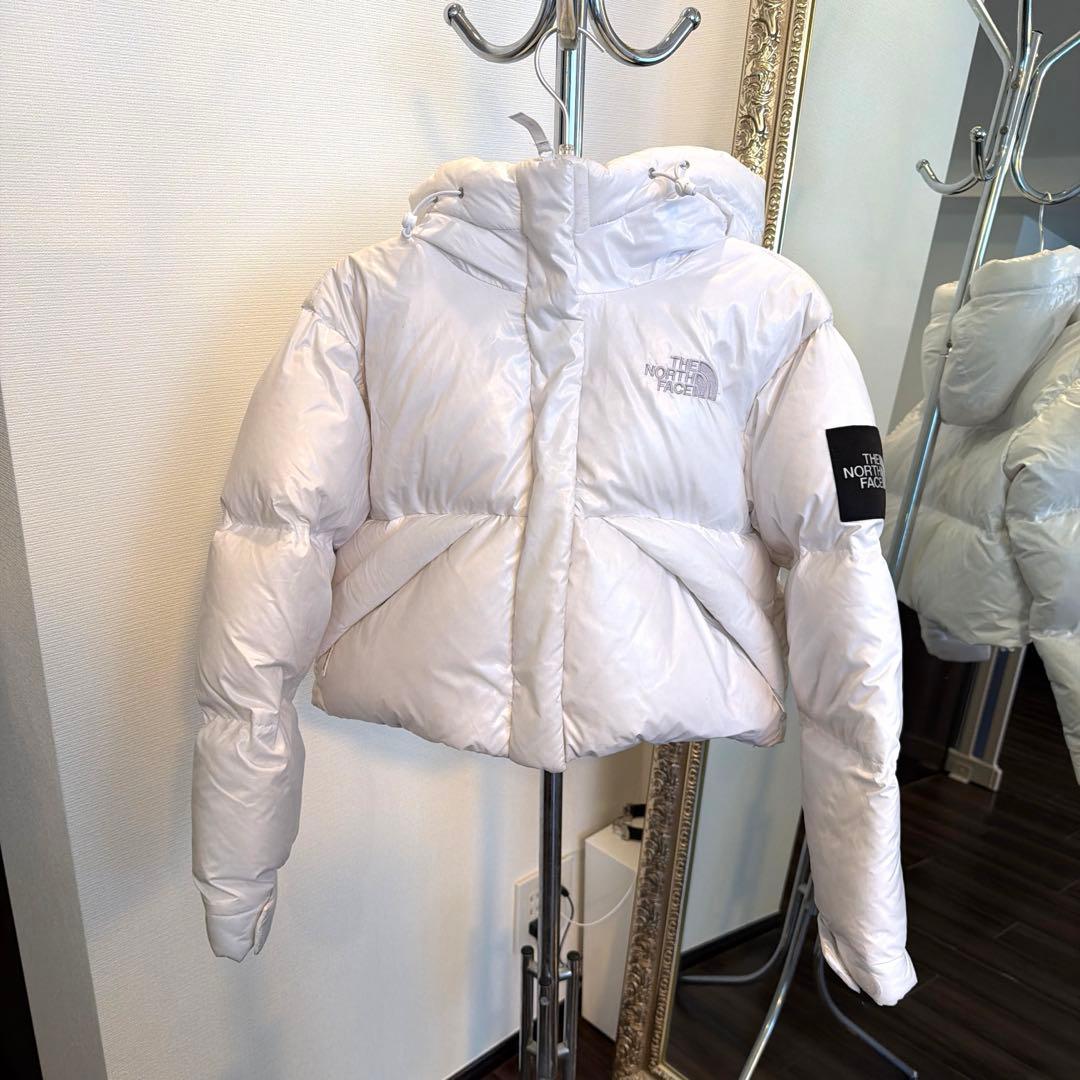 韓国限定THE NORTH FACE フード付きダウンジャケット ホワイト