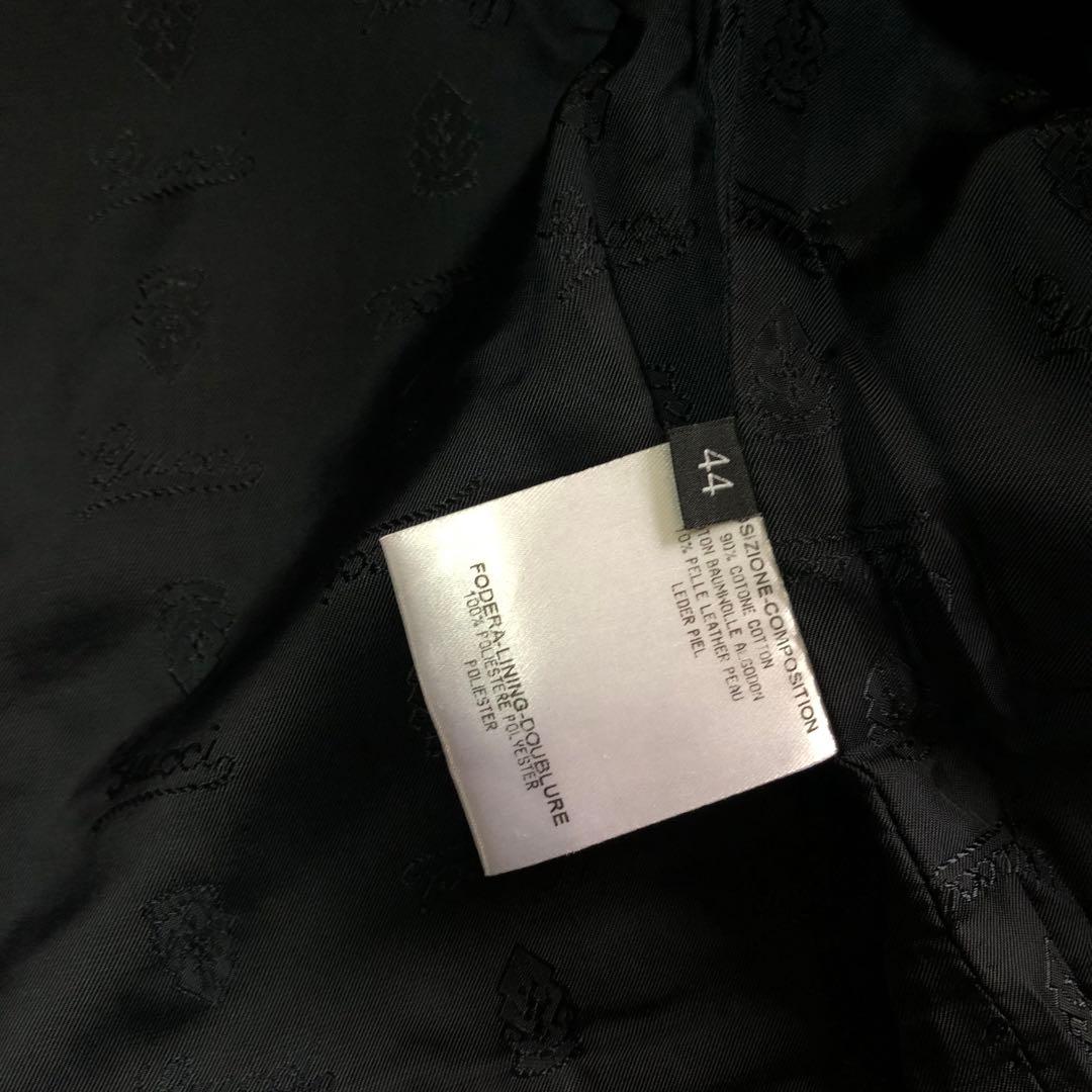 08AW GUCCI グッチ レザー切り替え ジップ ジャケット ブラック