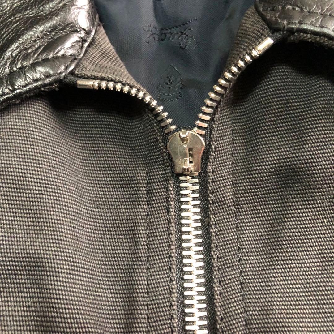 08AW GUCCI グッチ レザー切り替え ジップ ジャケット ブラック