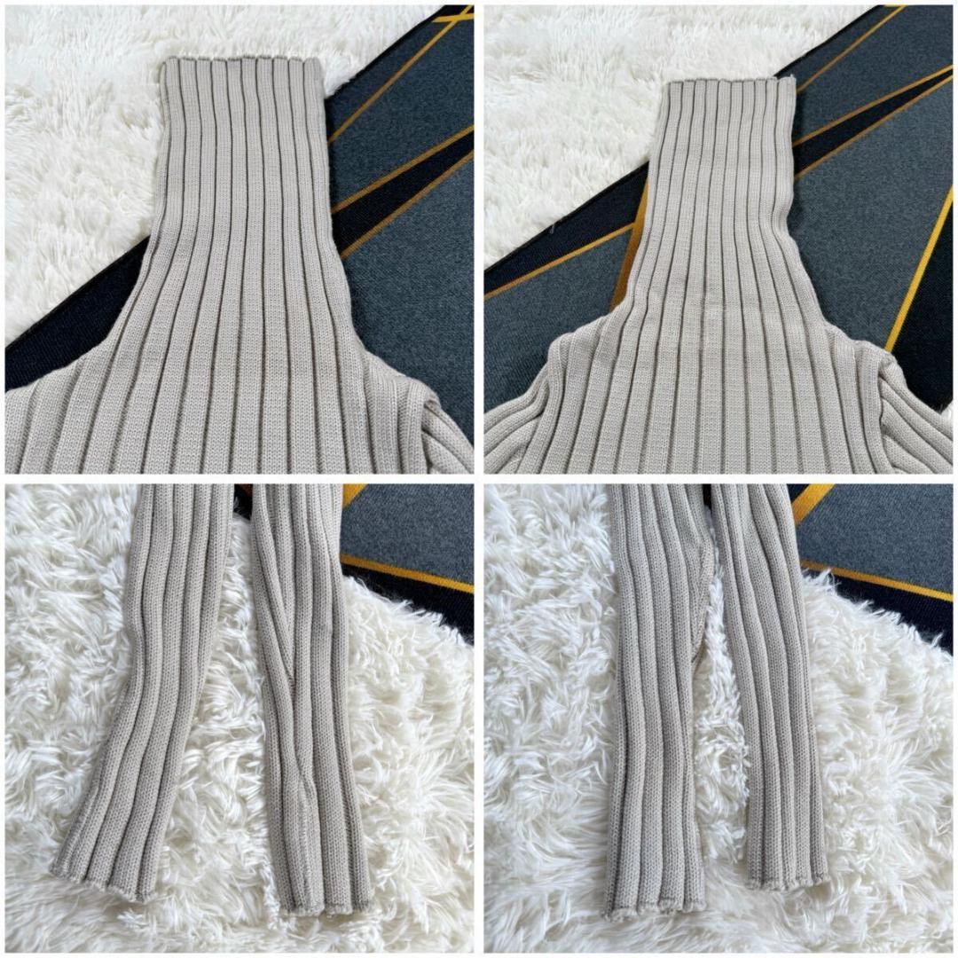 CHANEL ニット セーター ハイネック M相当 リネン ウール SS083