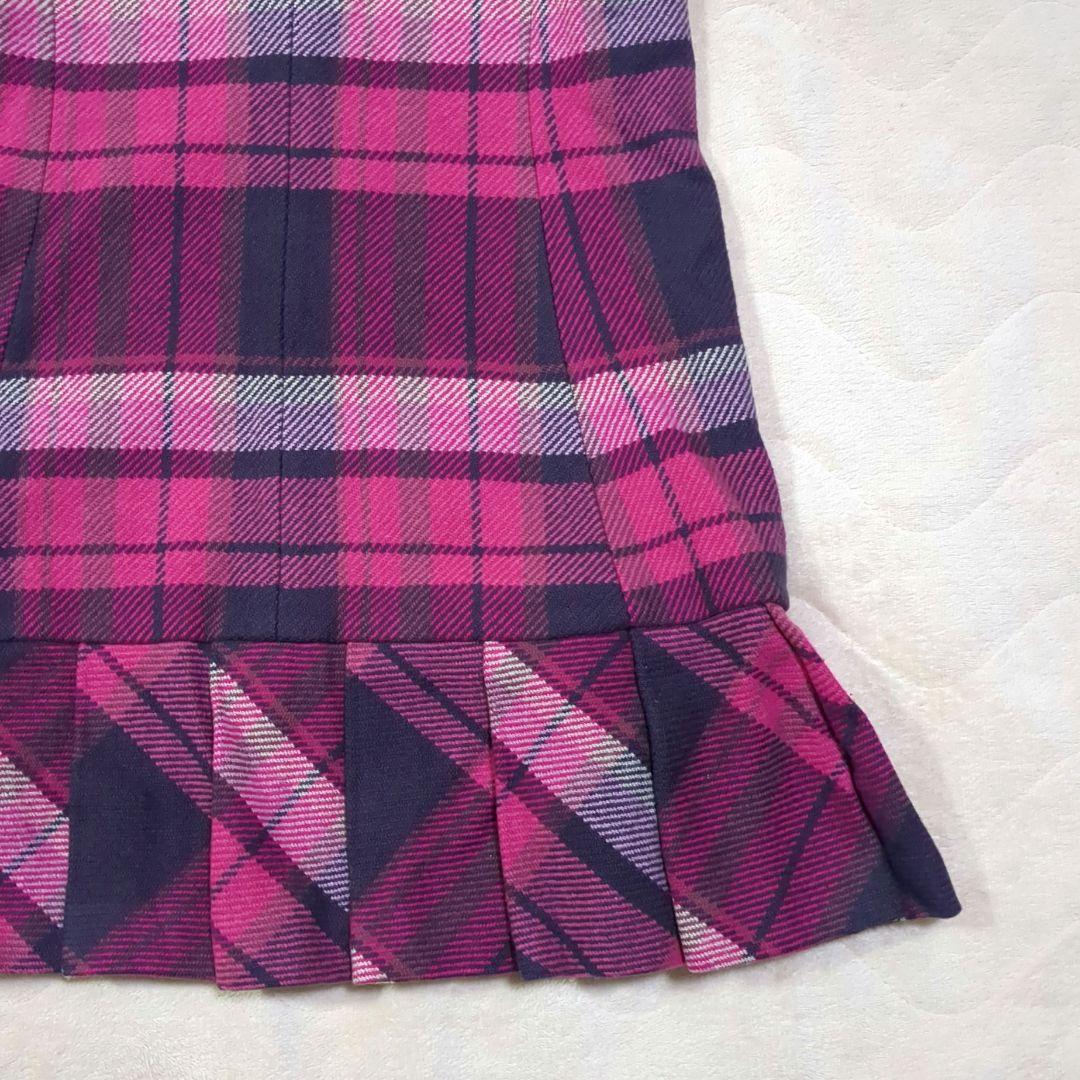 バーバリー　ブルーレーベル　ジャンパースカート　チェック　プリーツ　ピンク　38