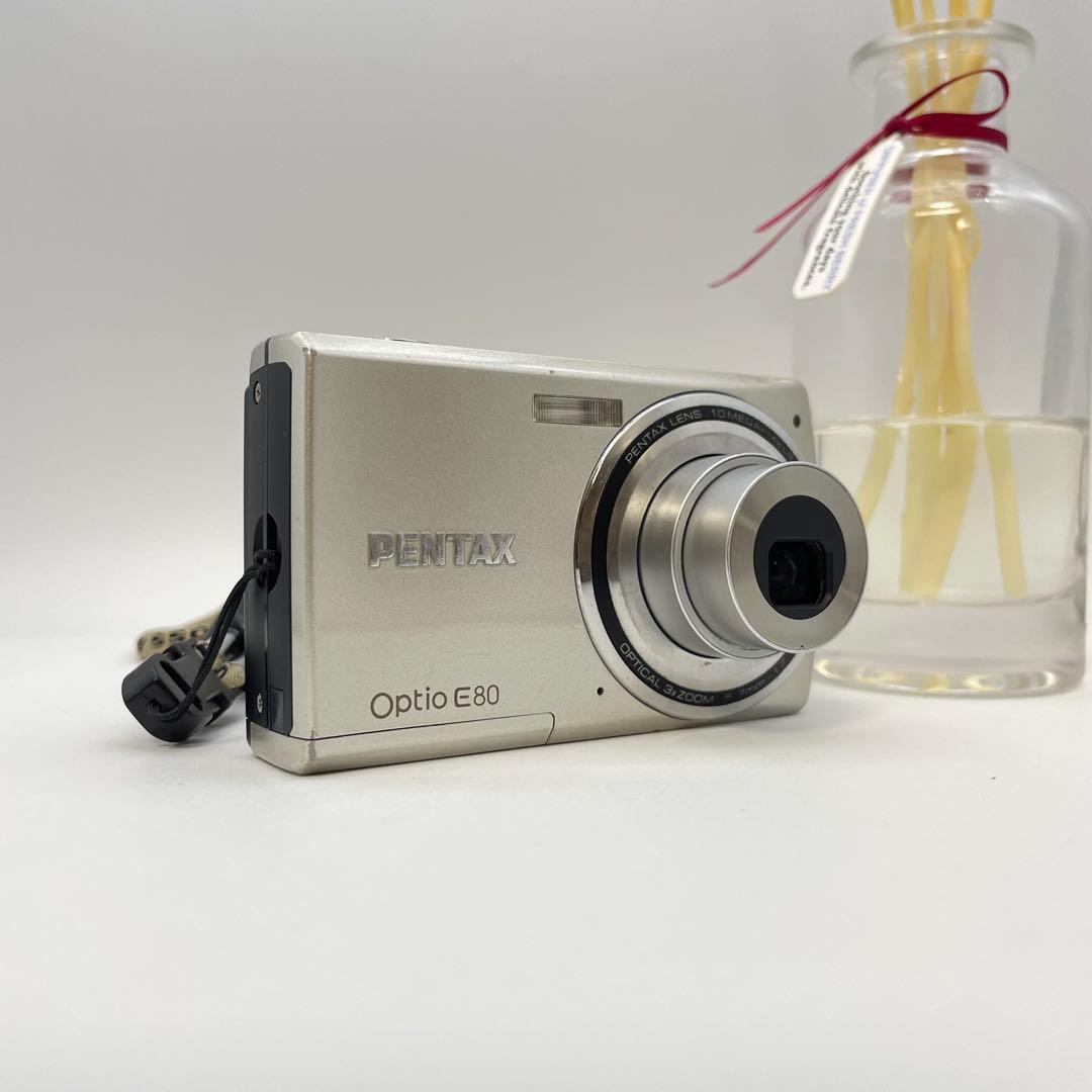 スマホ転送OK✨PENTAX Optio E80✨動作確認済 単三電池 可愛い♪