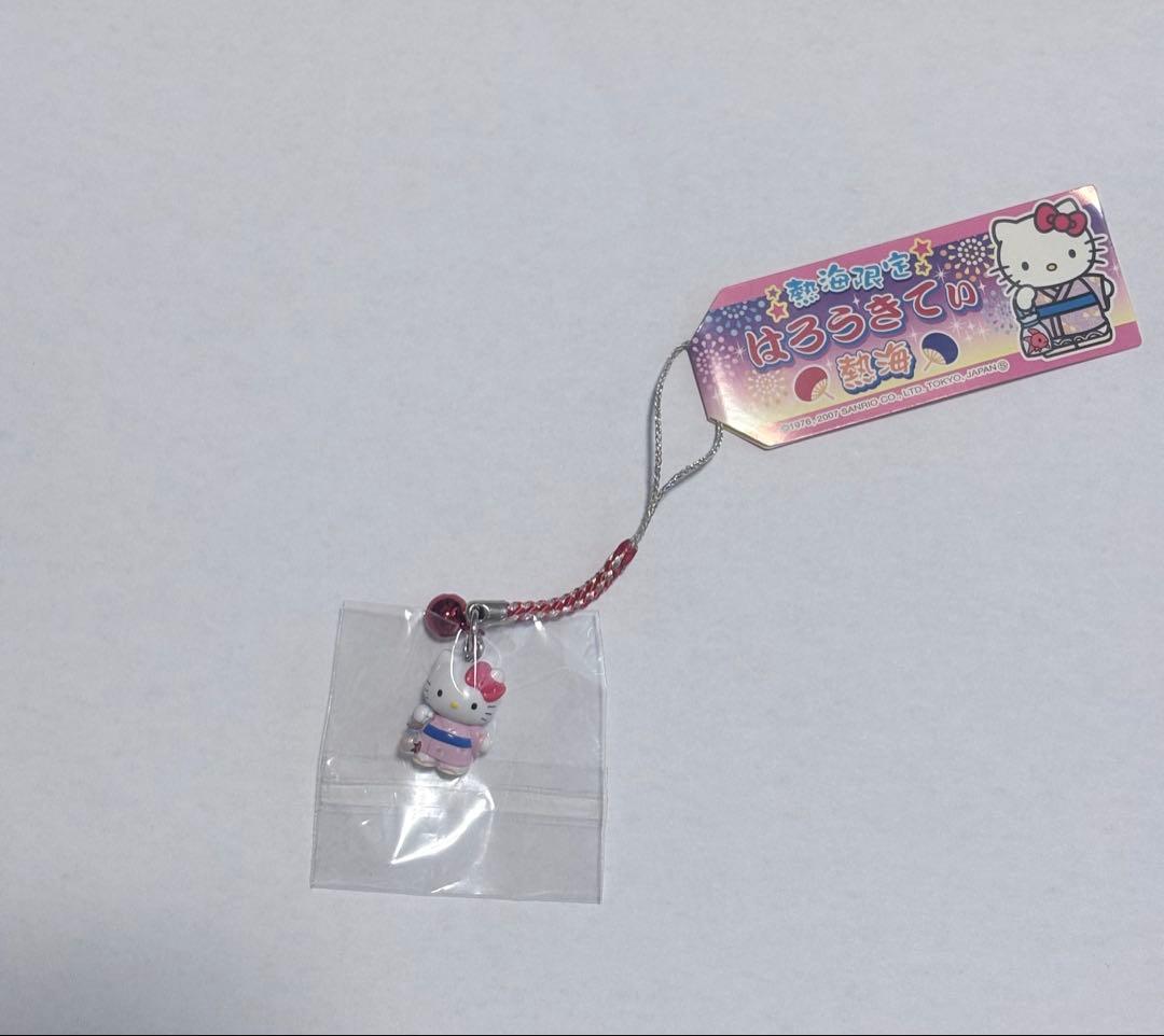 レア　ハローキティ　ご当地　静岡 熱海限定 花火大会　ストラップ　根付　2007