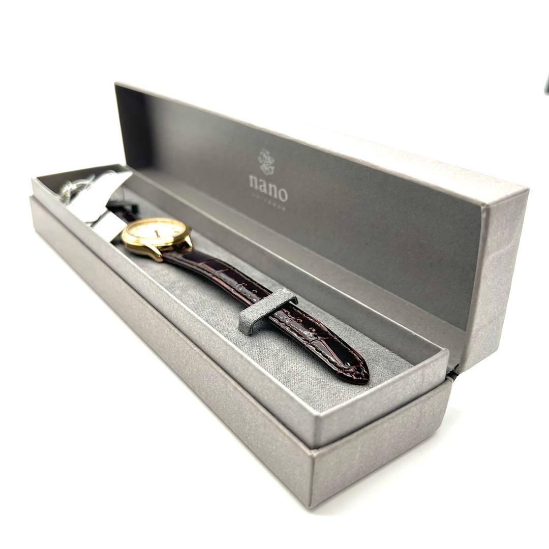 セイコー ナノユニバース コラボ 腕時計 レディース　未使用 レザーベルト 金色