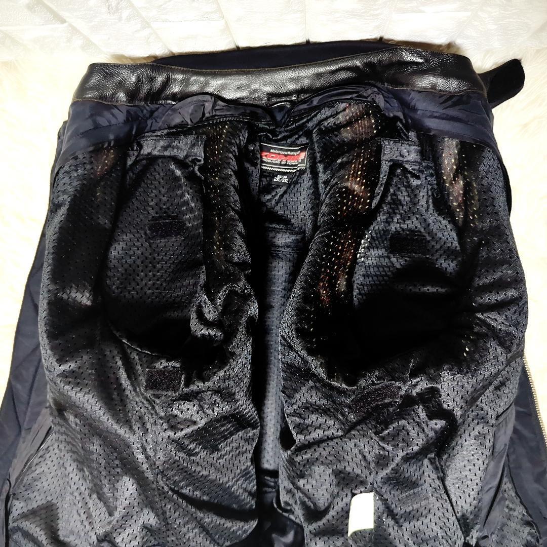 【大きい】KOMINE コミネ ライディングレザージャケット 3XL 赤黒