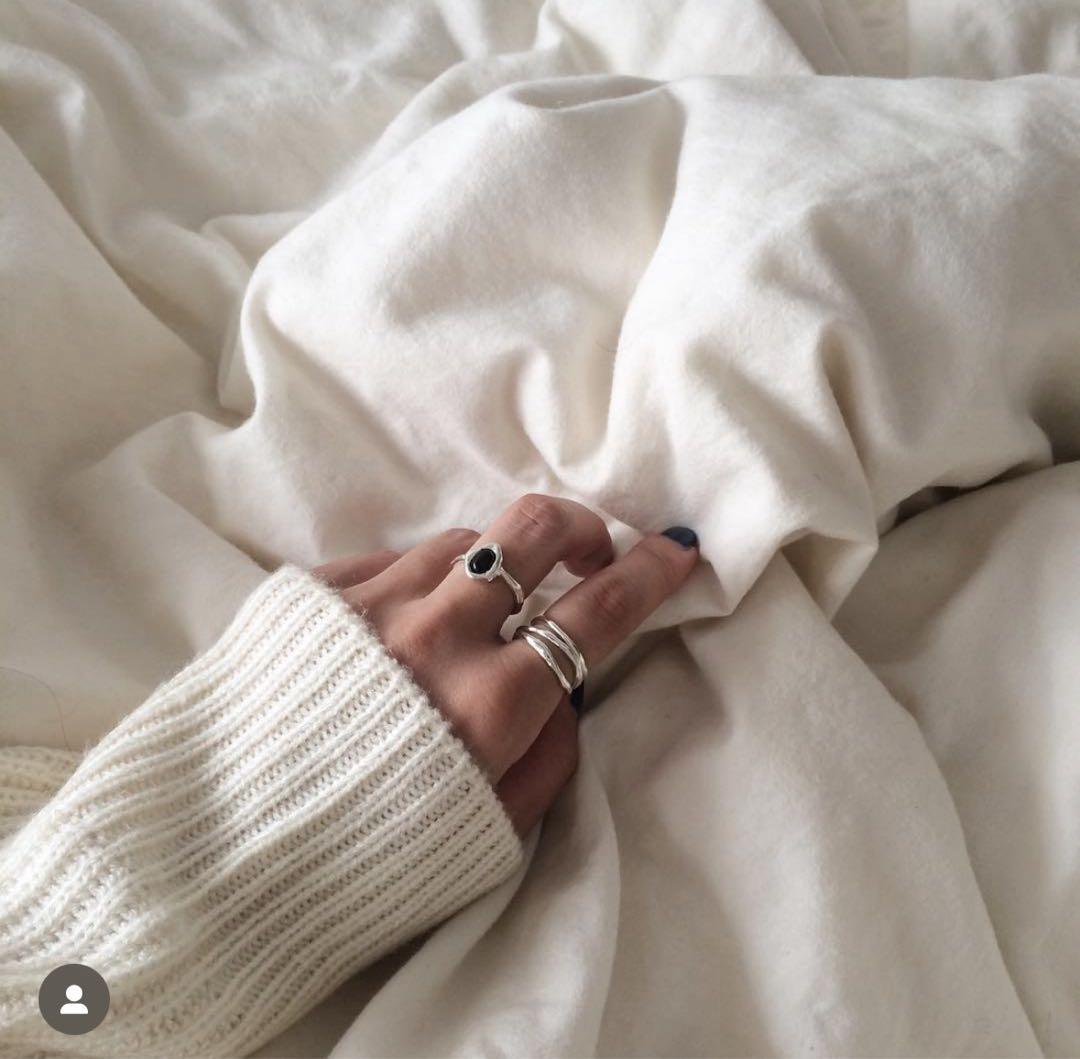 LORO onyx ring silver 13号