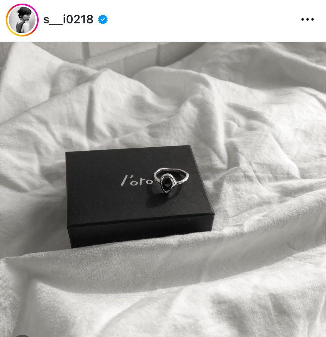 LORO onyx ring silver 13号