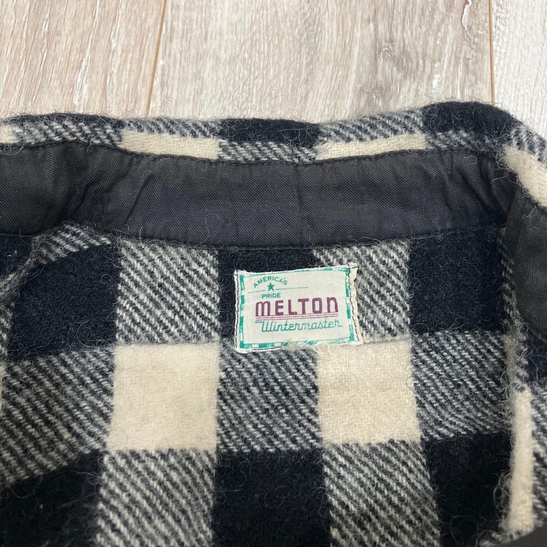 希少 60s〜70s MELTON バッファローチェック ウールシャツ CPO