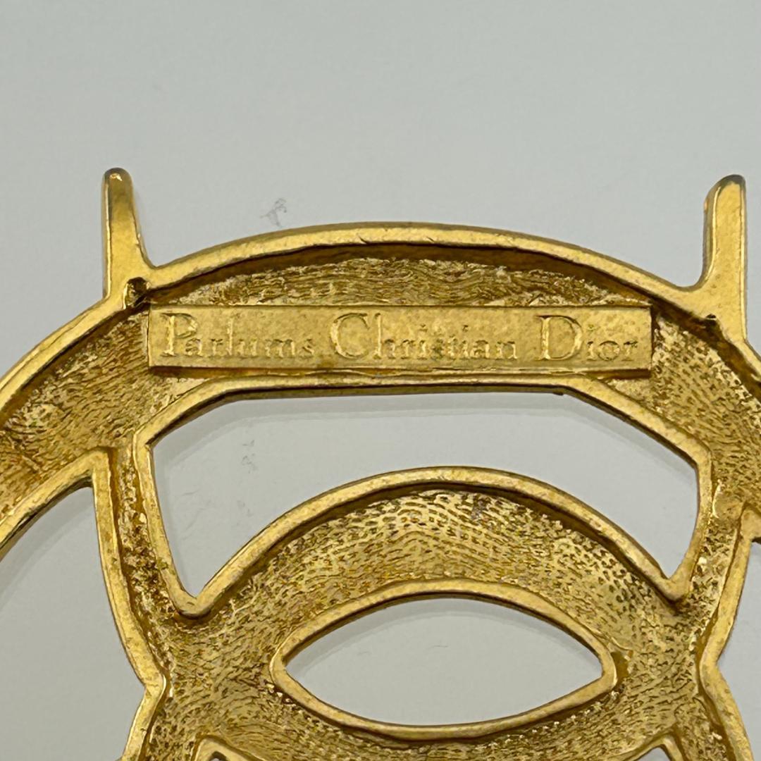 【美品】Christian Dior クリスチャンディオール CDロゴ ブローチ