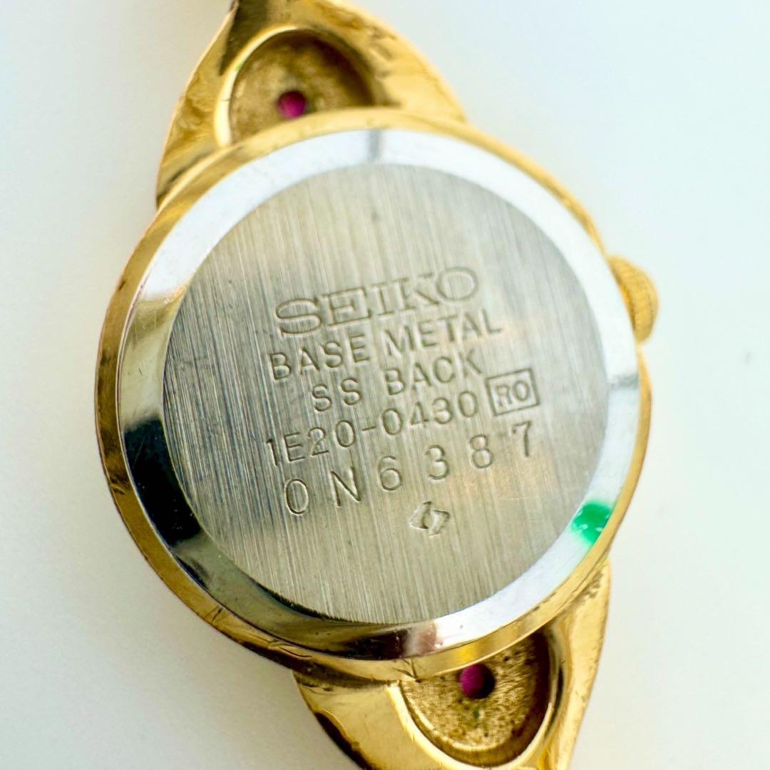 【新品電池】SEIKO ゴールド レディース 腕時計　カラーストーン　クォーツ