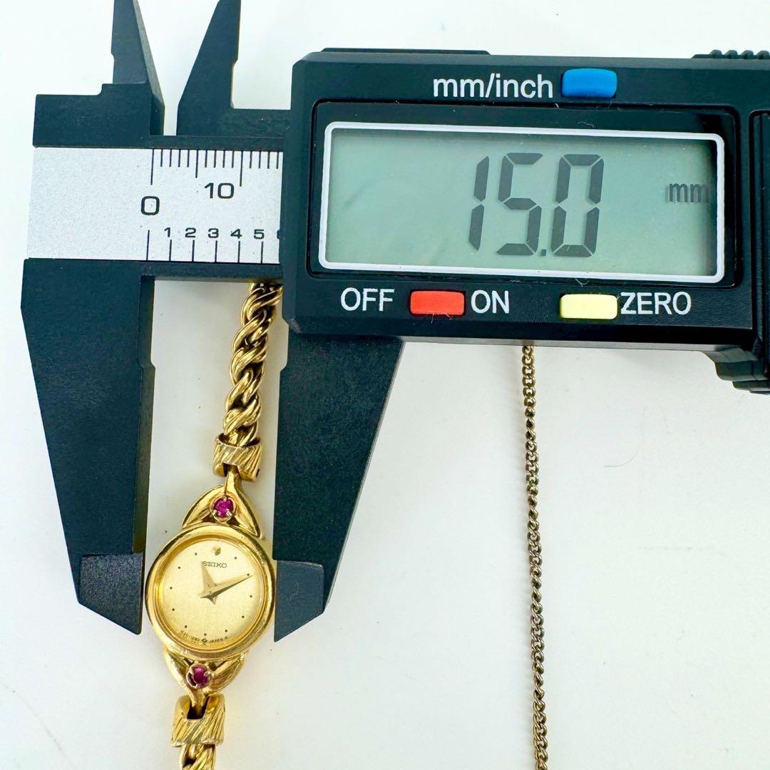 【新品電池】SEIKO ゴールド レディース 腕時計　カラーストーン　クォーツ