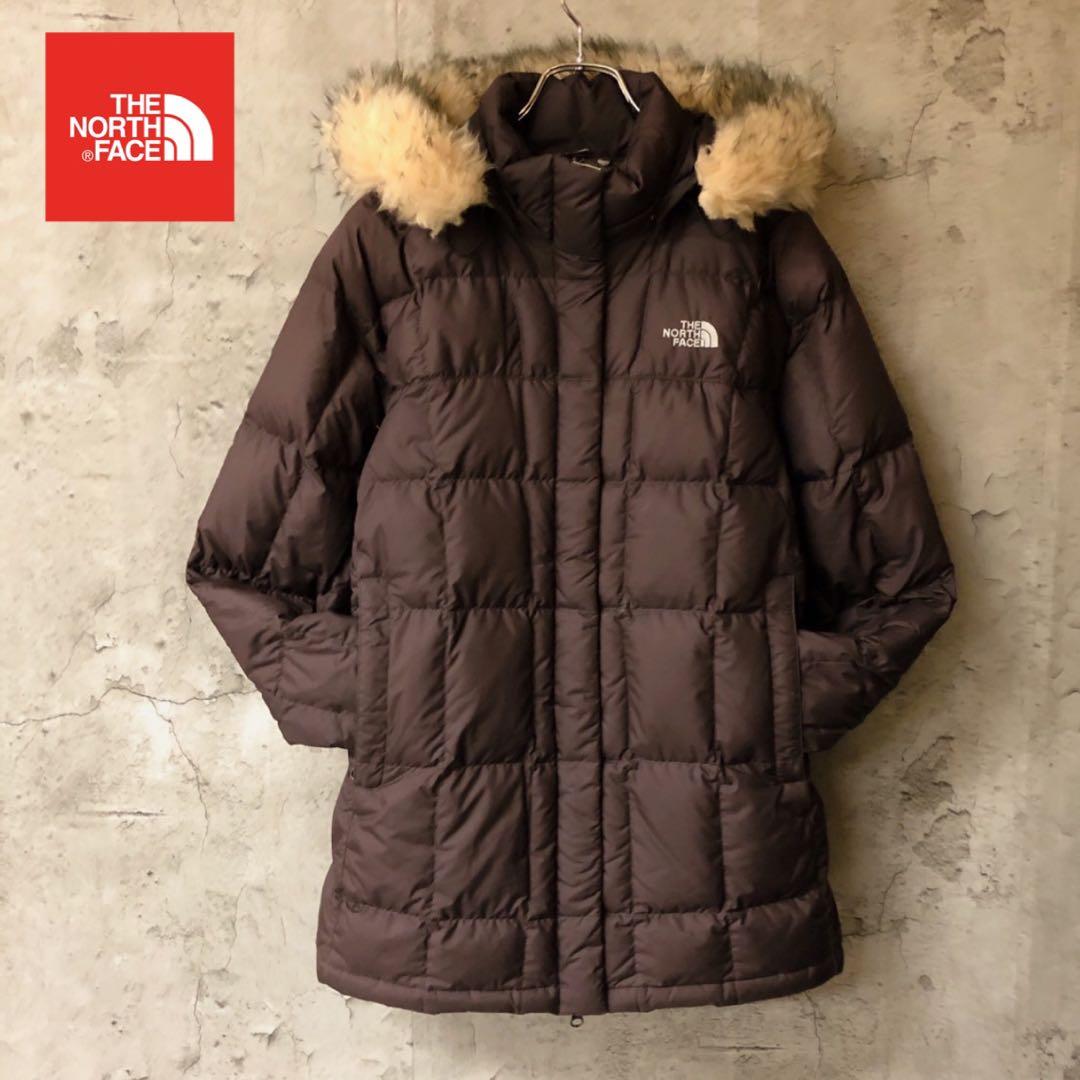 刺繍　ファー　レディースM ブラウン　ザノースフェイス　ダウンジャケット　550