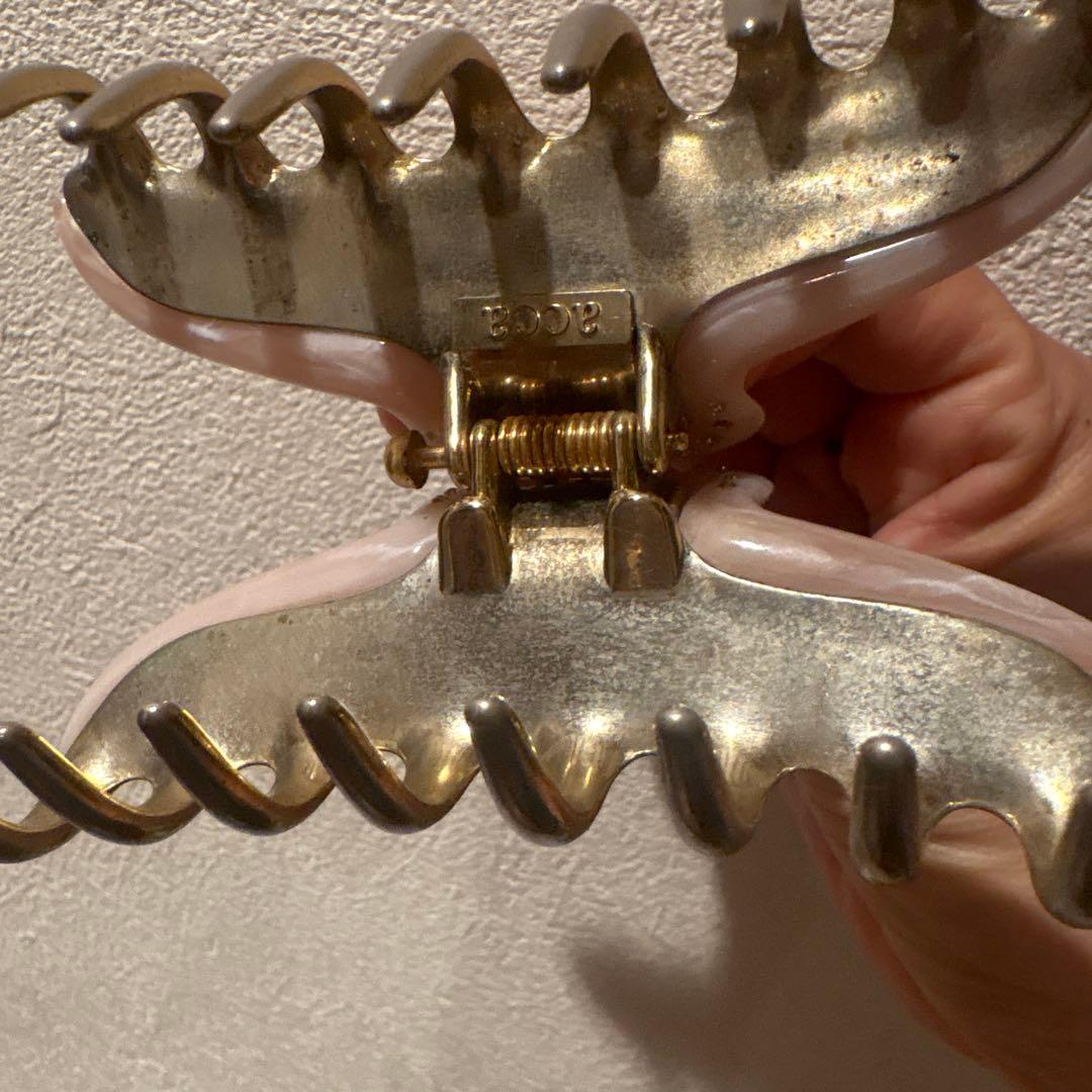 ストーン装飾付きピンクヘアクリップ　acca アッカ　Lサイズ