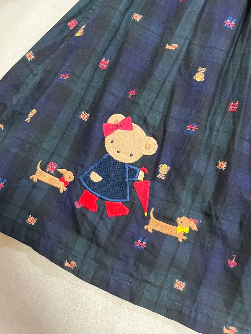 ファミリア　チェック柄 ワンピース 90