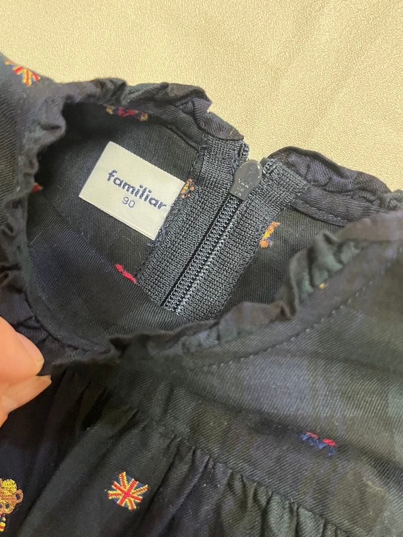 ファミリア　チェック柄 ワンピース 90