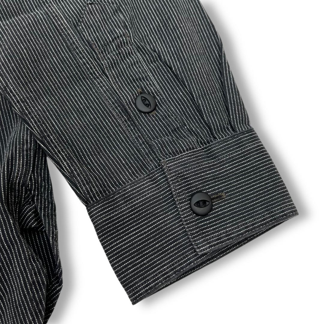 RRL Black Pinstriped Work Shirt ストライプシャツ