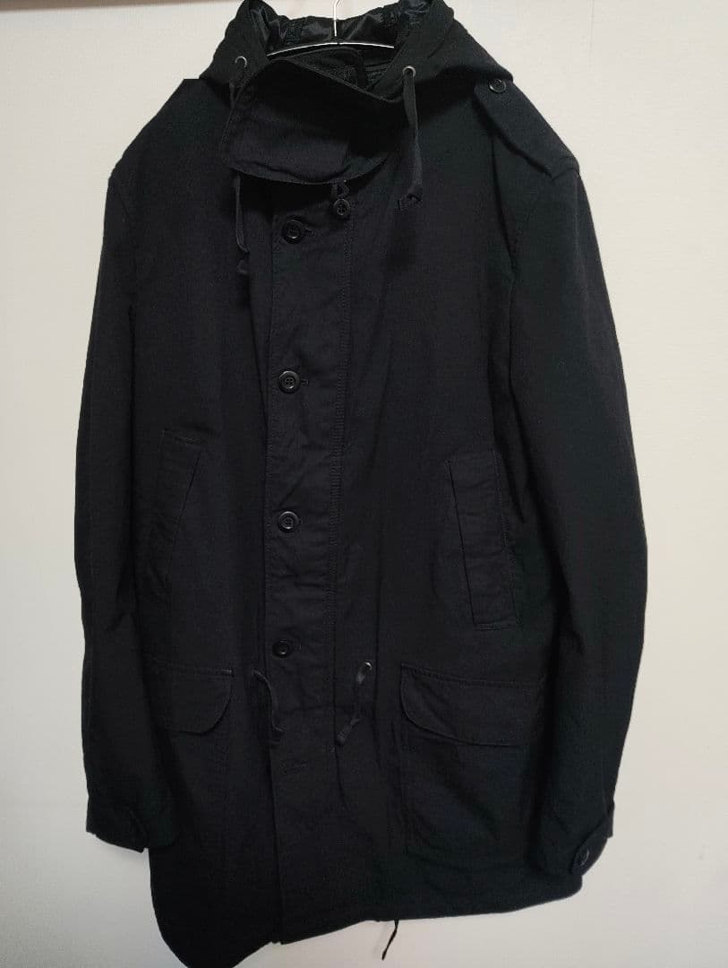コムデギャルソンオム　モッズコート　黒　フード　　L