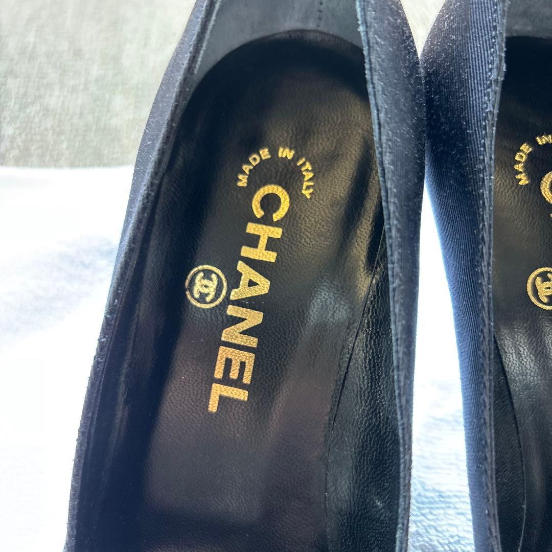 CHANEL シャネル パンプス カメリア パール ココマーク 黒 36.5
