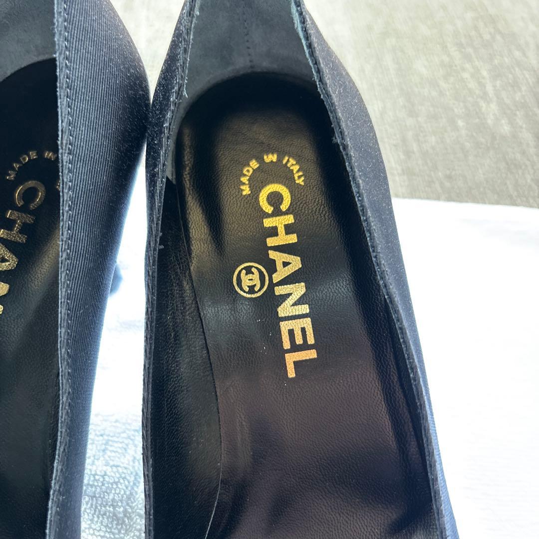 CHANEL シャネル パンプス カメリア パール ココマーク 黒 36.5