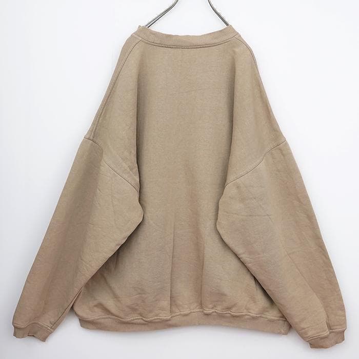 ハーレーダビッドソン デカ刺繍 スウェット ベージュ バイク 3XL 裏パイル