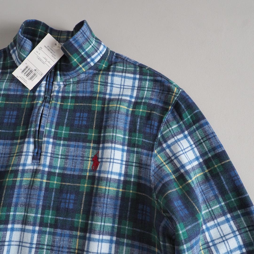 ラルフローレン　新品タグ付き　スウェット　ハーフジップ　チェック柄