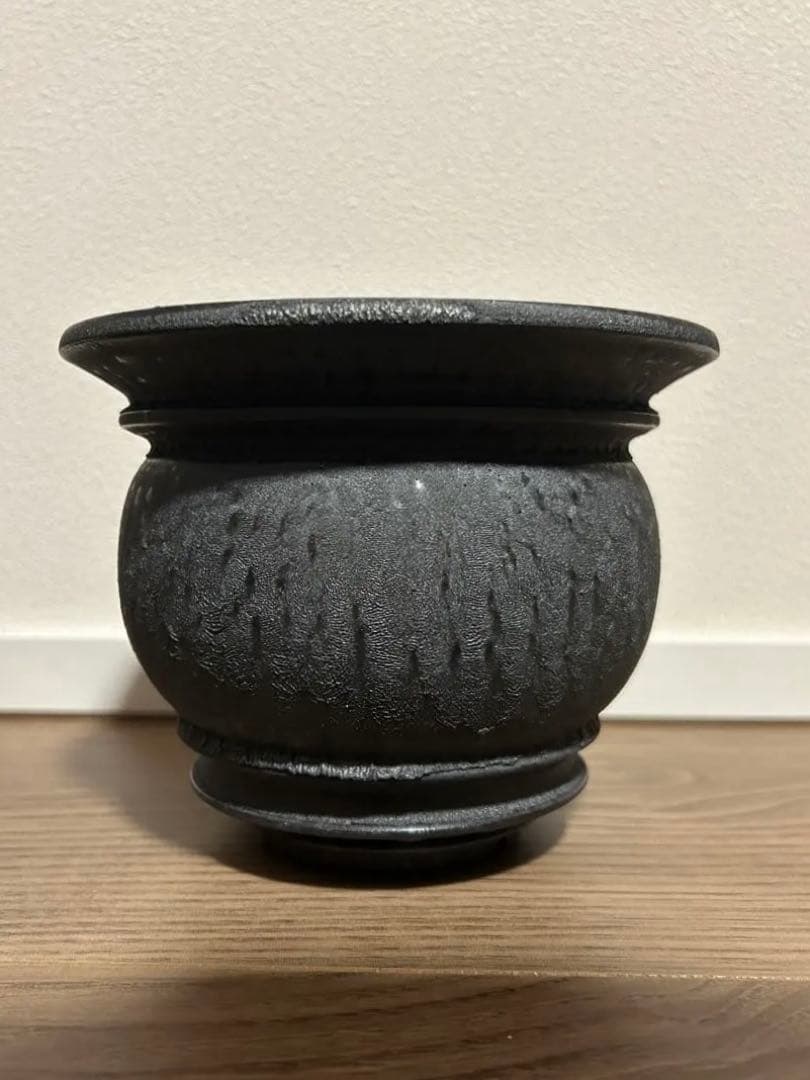 山中勇人 作家鉢 新品未使用 陶器 植木鉢 y鉢 エールグリーン 大鉢 鉄球