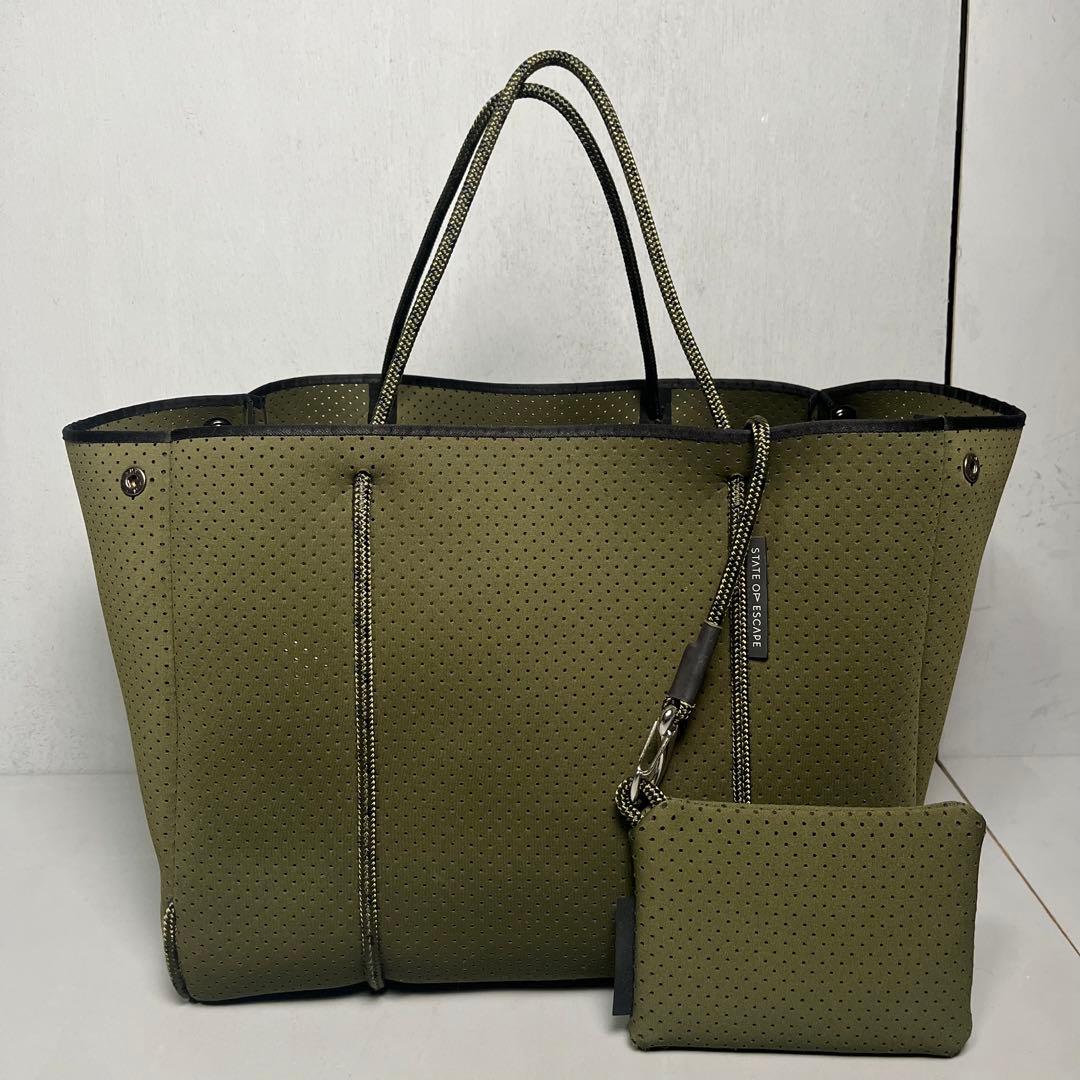 STATE OF ESCAPE トートバッグ　マザーズバッグ　大きい　グリーン
