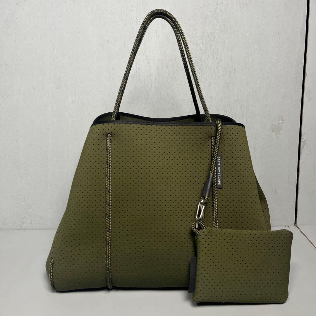 STATE OF ESCAPE トートバッグ　マザーズバッグ　大きい　グリーン