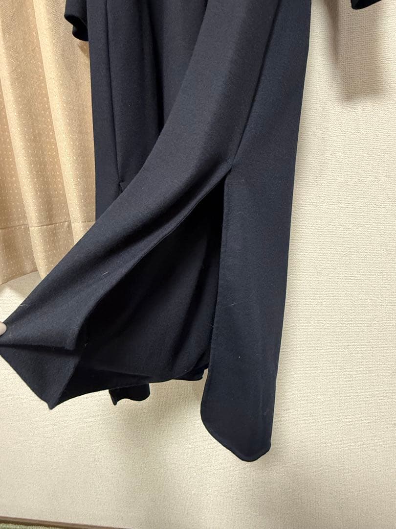 エブールebureソフトウールスムースカットソーワンピースネイビー36