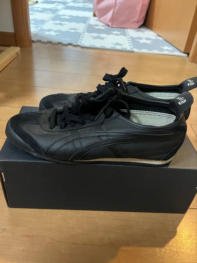 【ほぼ未使用】Onitsuka Tiger Mexico66ブラックスニーカー