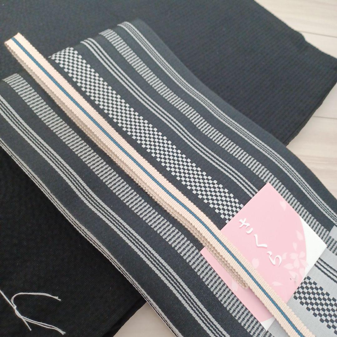 新品☆呉服屋♪粋！大人上品なしじら織　夏着物　浴衣３点セット