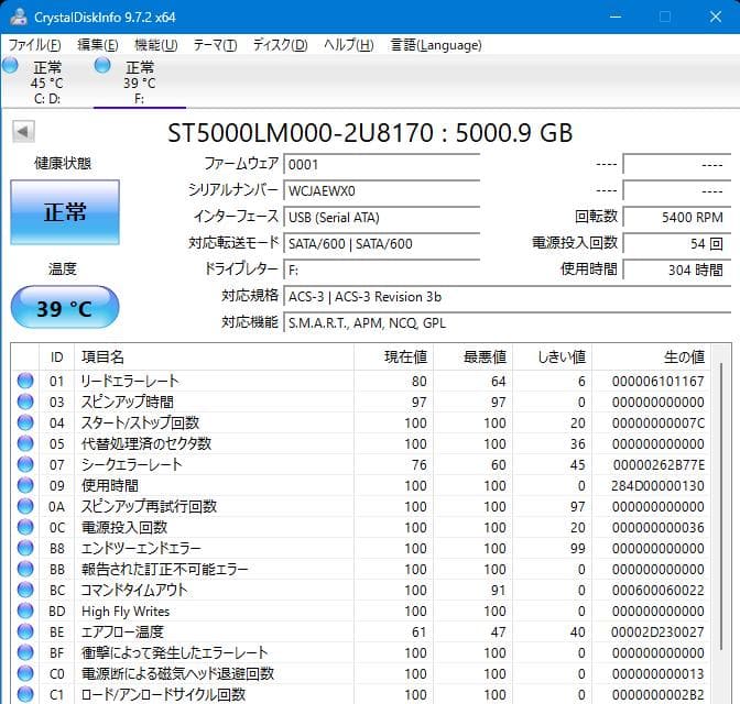 バッファロー ポータブルHDD 5TB HD-PCFS5.0U3-GBA