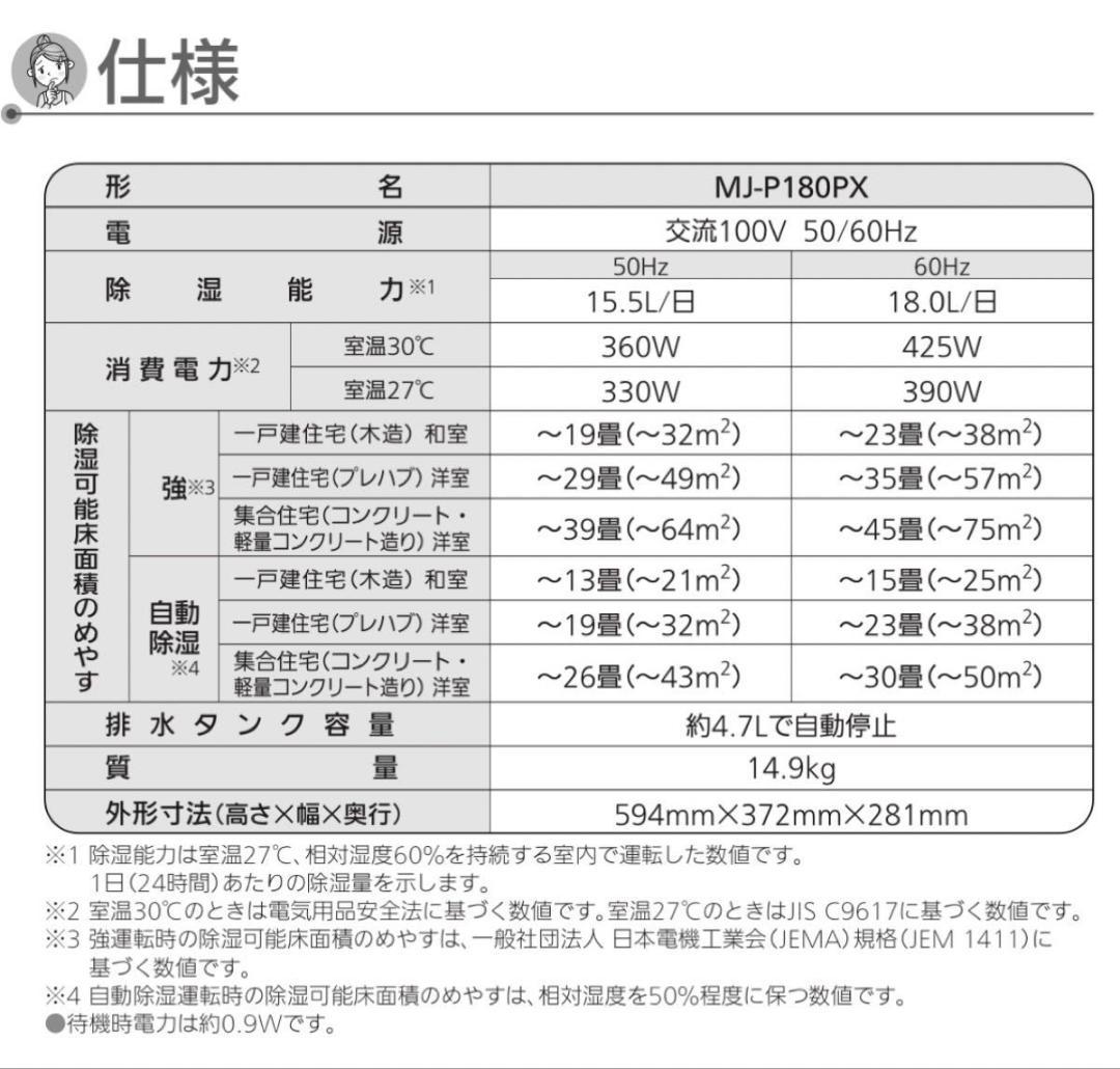三菱 衣類乾燥除湿機 MJ-P180PX-W ホワイト SARARI サラリ